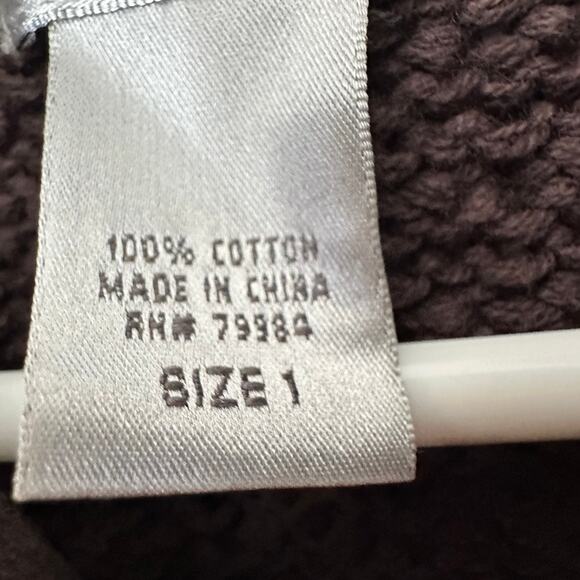 Chicos Cable Knit Sweater Vest SMALL Zip Front Preppy Career Academia Brown - Picture 7 of 11